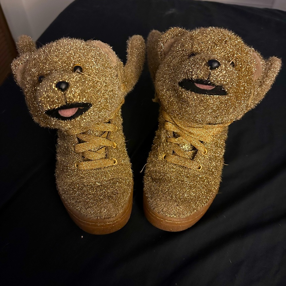 Jeremy Scott x Adias Gold Bear Shoes